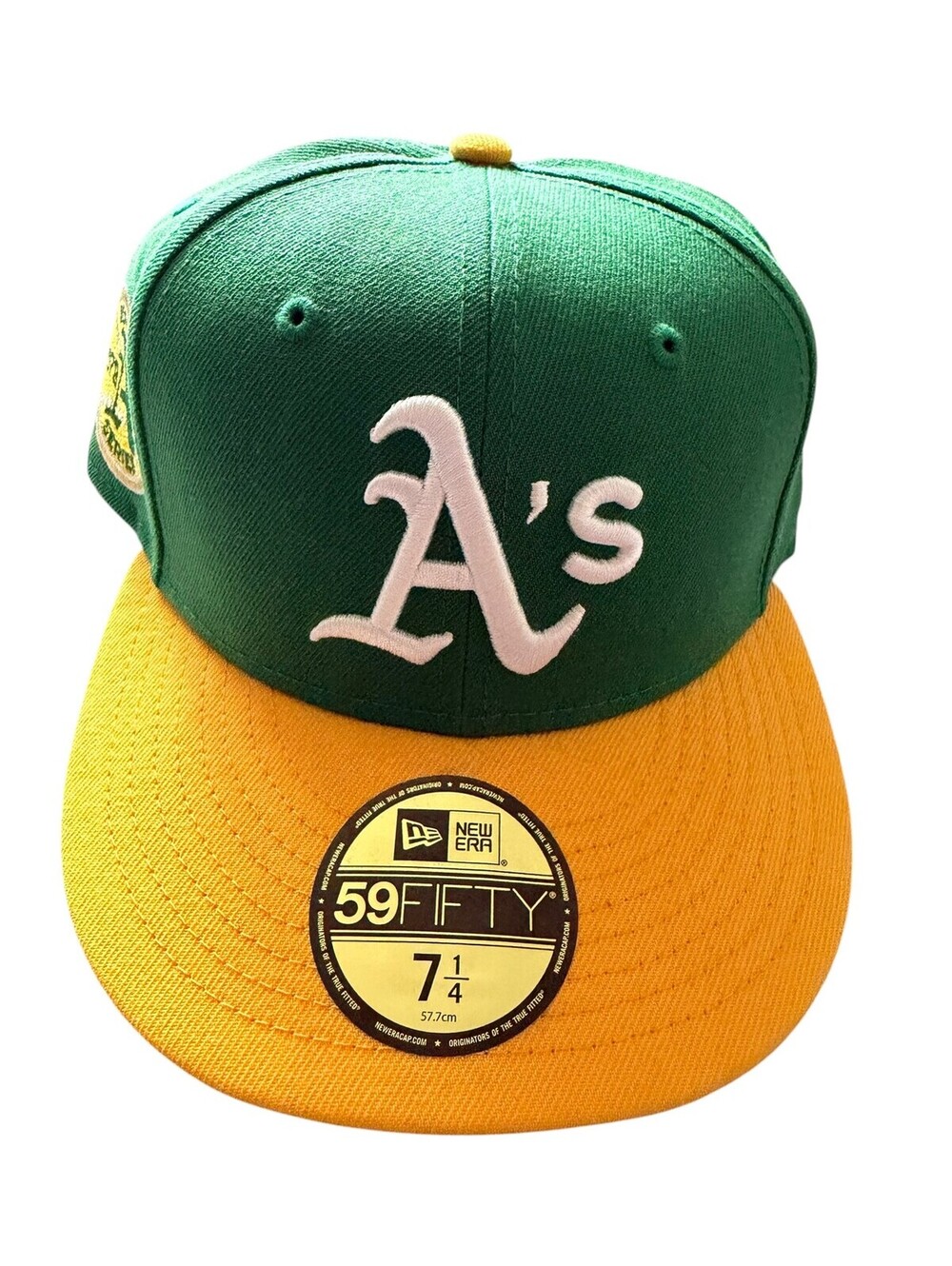 New Era 59FIFTY Athletics Kelly Green Yellow Grey UV 7 1/4